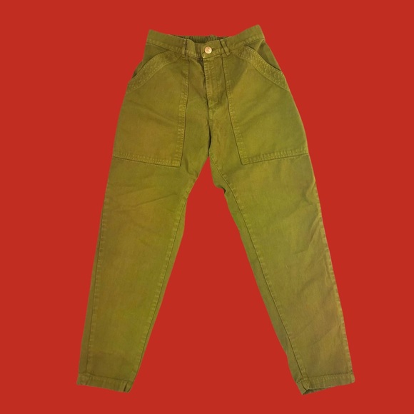 Big Bud Press Pants - Big Bud Press Olive Green Pencil Pants S